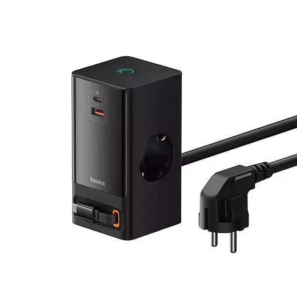 Зарядный удлинитель Baseus PowerCombo Digital PowerStrip 2AC+1U+1C+Retractable-C 65W 150 см - фото 3