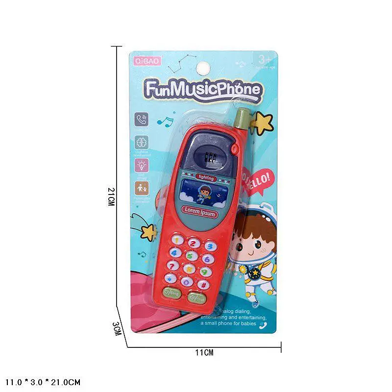 Іграшковий мобільний телефон FunMusicPhone зі світловими та звуковими ефектами, червоний (162-18)