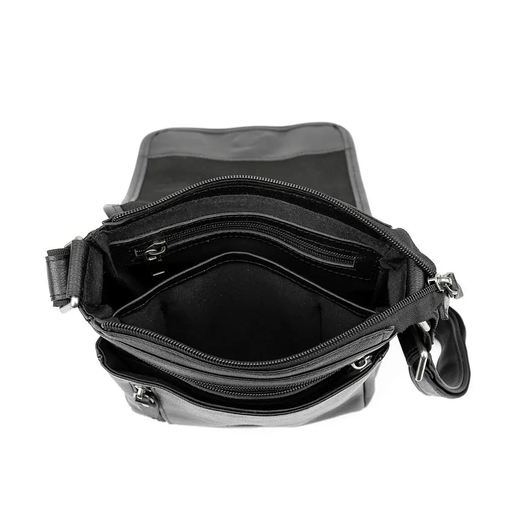 Класичний чоловічий месенджер з клапаном TIDING BAG t003A чорний - фото 2