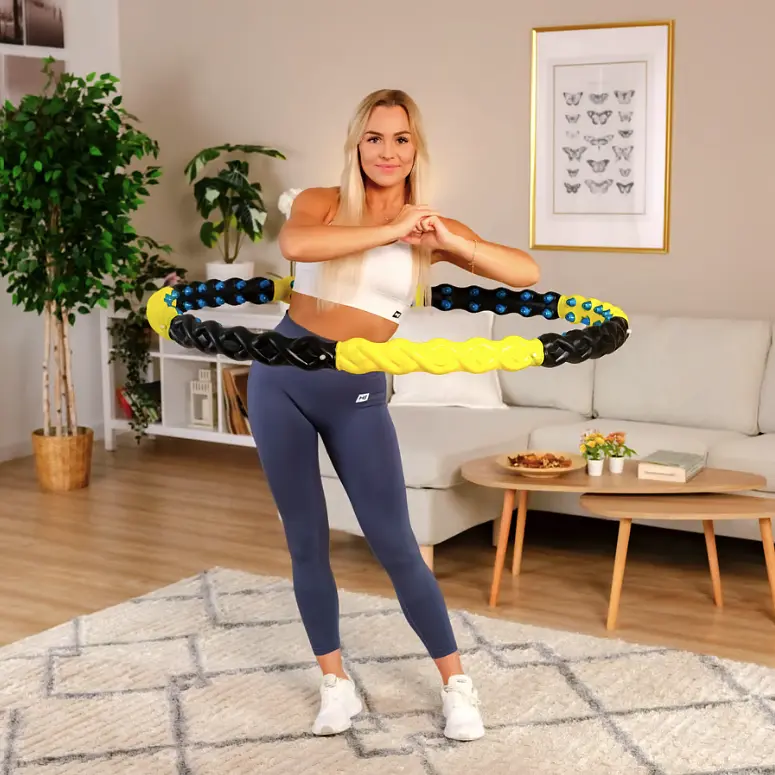 Хулахуп Hop-Sport HS-080HH з масажером 110см чорно-жовтий - фото 3