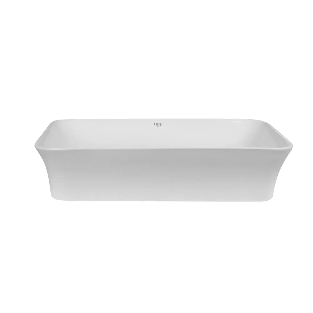 Умивальник Qtap Virgo накладний прямокутний 490x350x110 мм White + донний клапан PU02, Білий - фото 3