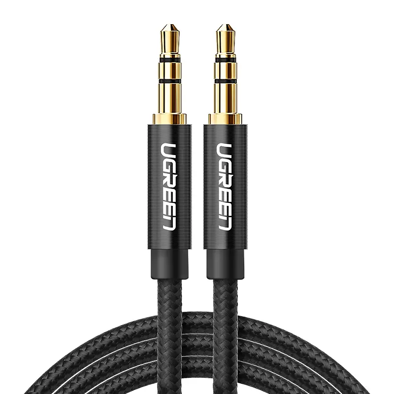 Аудіо кабель AUX 3.5mm (miniJack) Ugreen AV112 1м Чорний