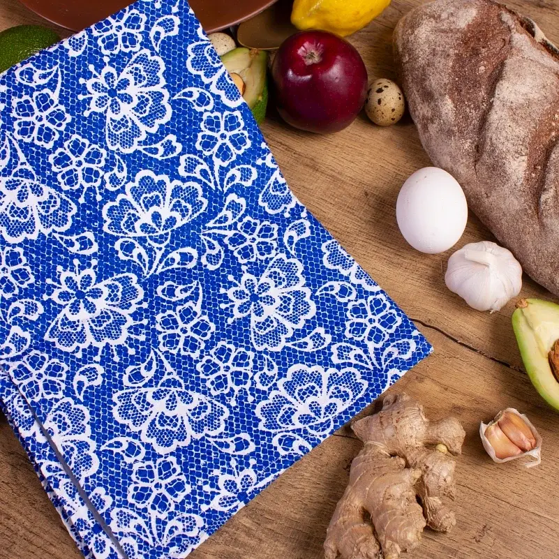 Полотенце вафельное MirSon №512 Waffle Blue lace 60х45 см (2200006739784) - фото 3