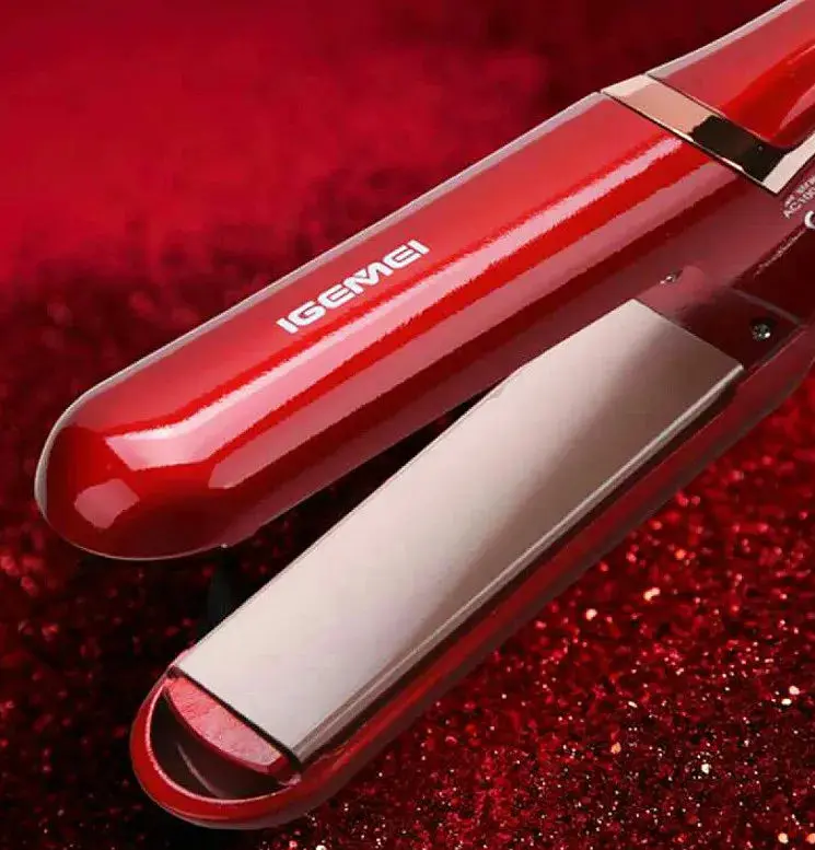 Професійна праска - випрямляч Gemei GM-451 з терморегулятором Червоний - фото 4