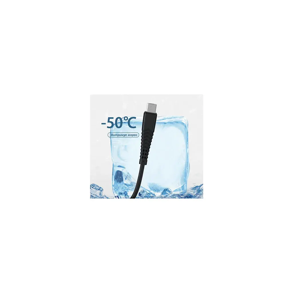 Дата кабель USB 2.0 AM to USB-C 1.0m 2.4A silicone black Denmen (DM-D42T-BK) - фото 5