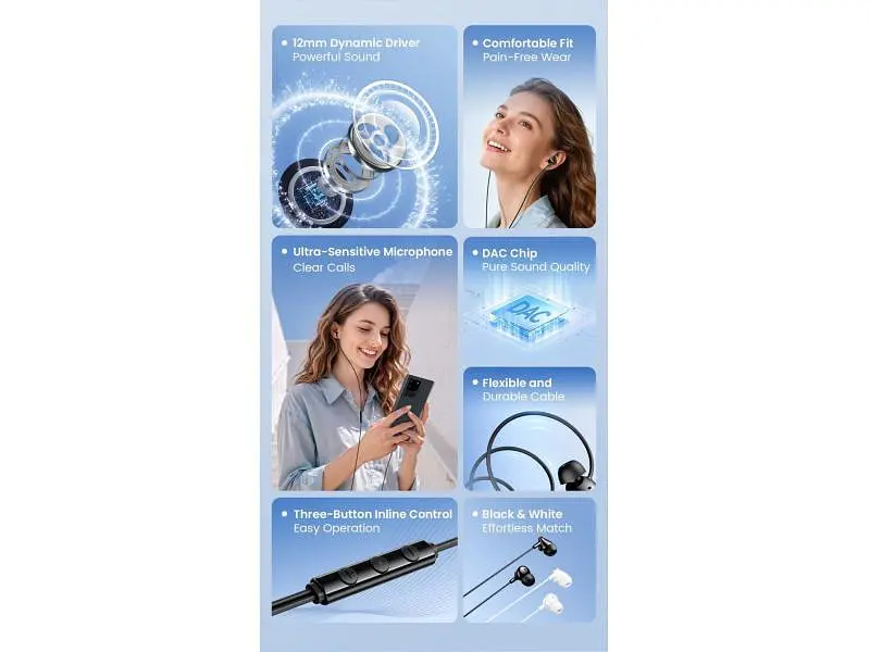 Навушники з мікрофоном Vention Echo Lite USB-C In-Ear Wired Black (GBBBAV) - фото 3