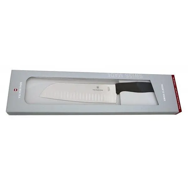 Кухонний ніж Victorinox SwissClassic Santoku лезо 17см ріфл. з чорн. ручкою у подар.упак. - фото 2