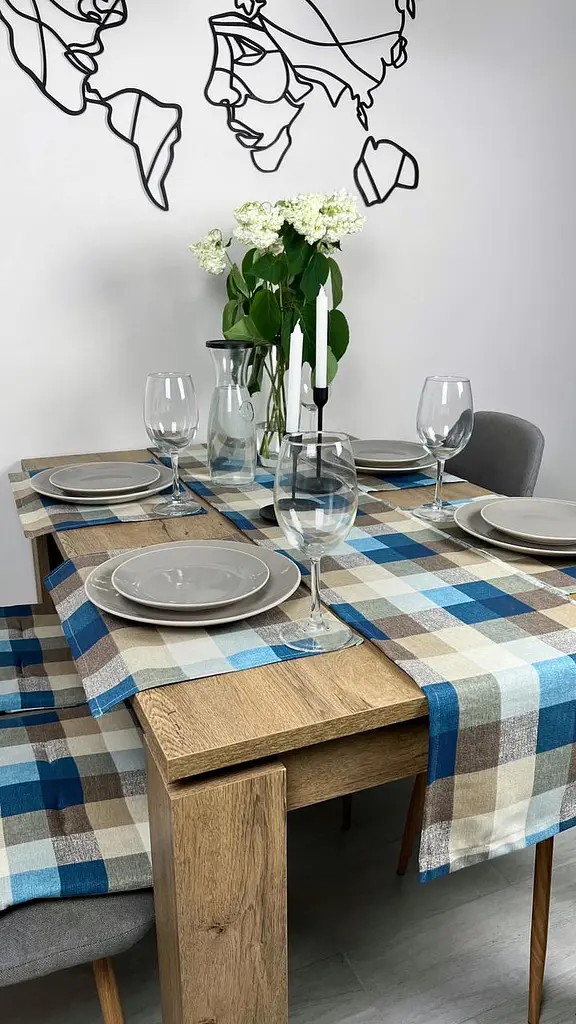 Комплект Дорожка водоотталкивающая Шахматка синяя 200х40 см 4 шт. - фото 4