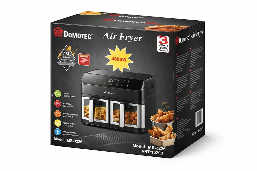 Аерофритюрниця DOMOTEC Air Fryer MS-3226, 4800 Вт 13 л - фото 4