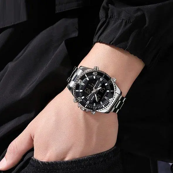 Тактичний водостійкий кварцовий годинник Skmei Daytona silvery - фото 4