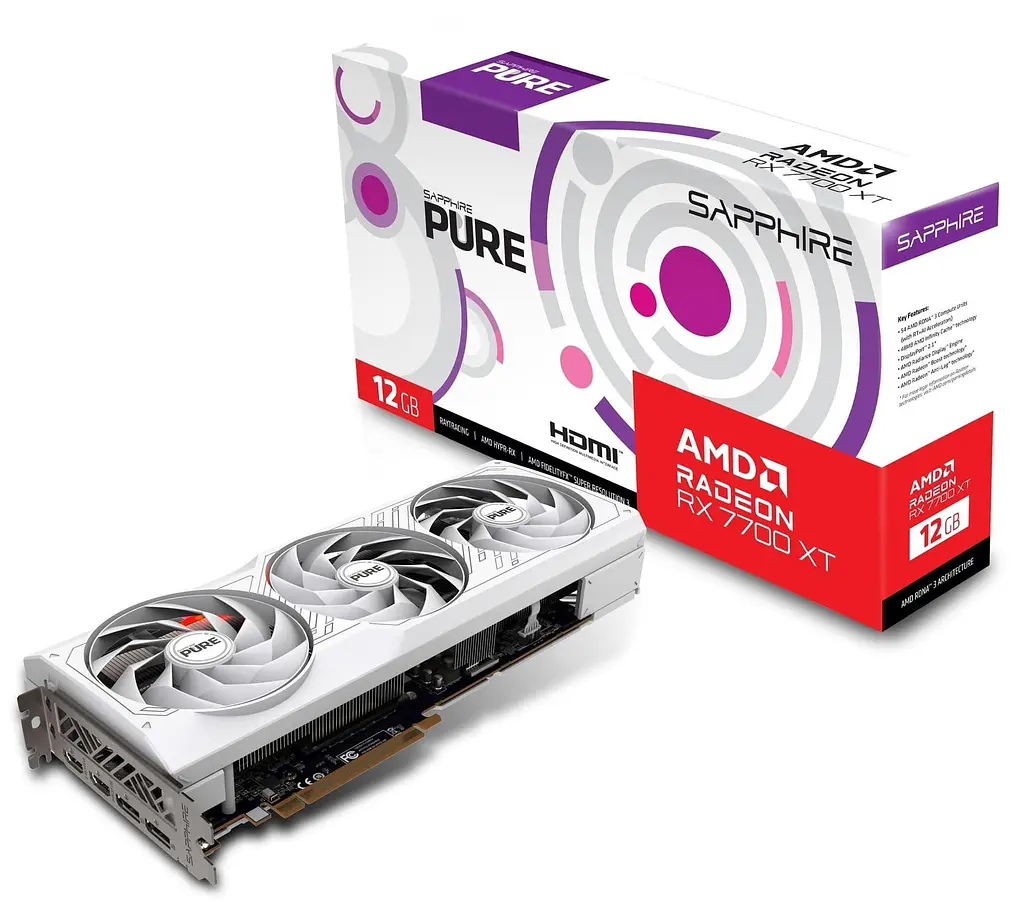Відеокарта Sapphire AMD Radeon RX 7700 XT PURE GAMING OC 12GB (11335-97-90G) (11335-03-20G) (GDDR6, 192 bit, PCI-E v4.0 x16) FR - фото 6