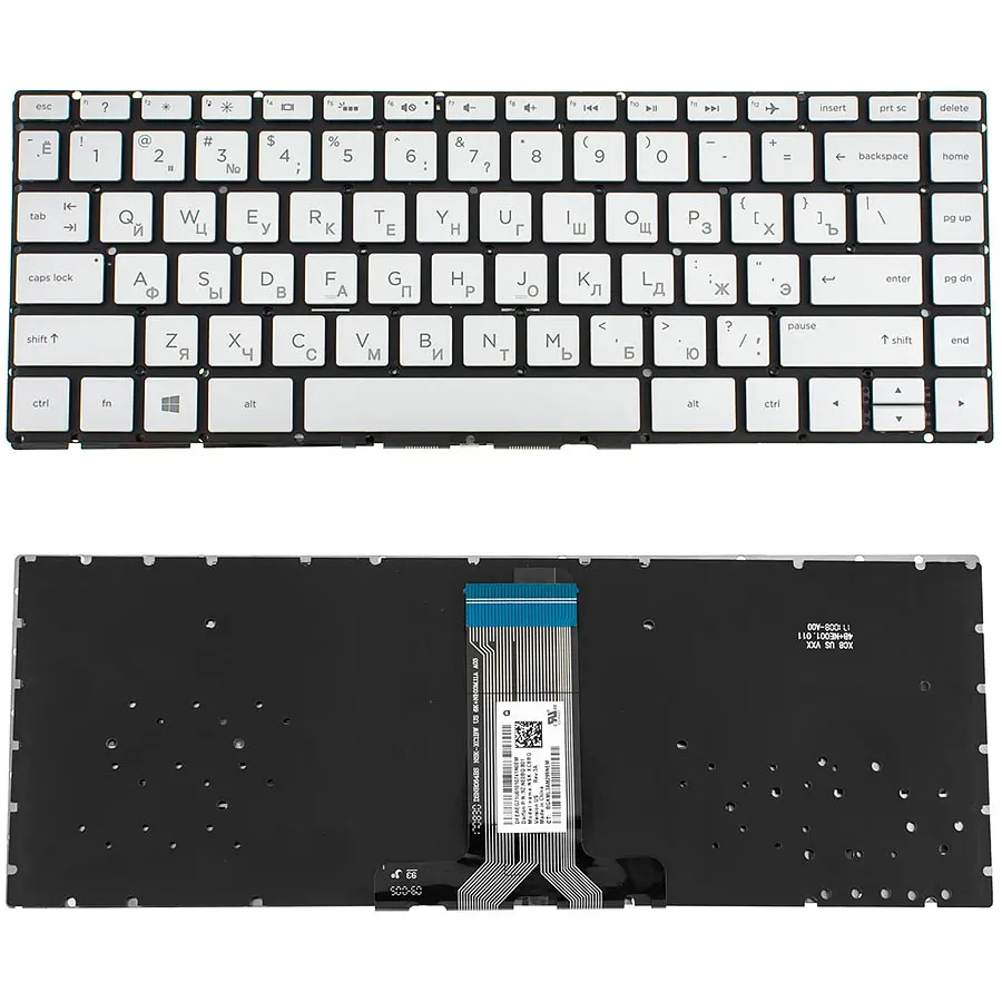 Клавіатура для ноутбука HP (240 G6, 245 G6) rus, silver, без фрейма, підсвічування клавіш - фото 2