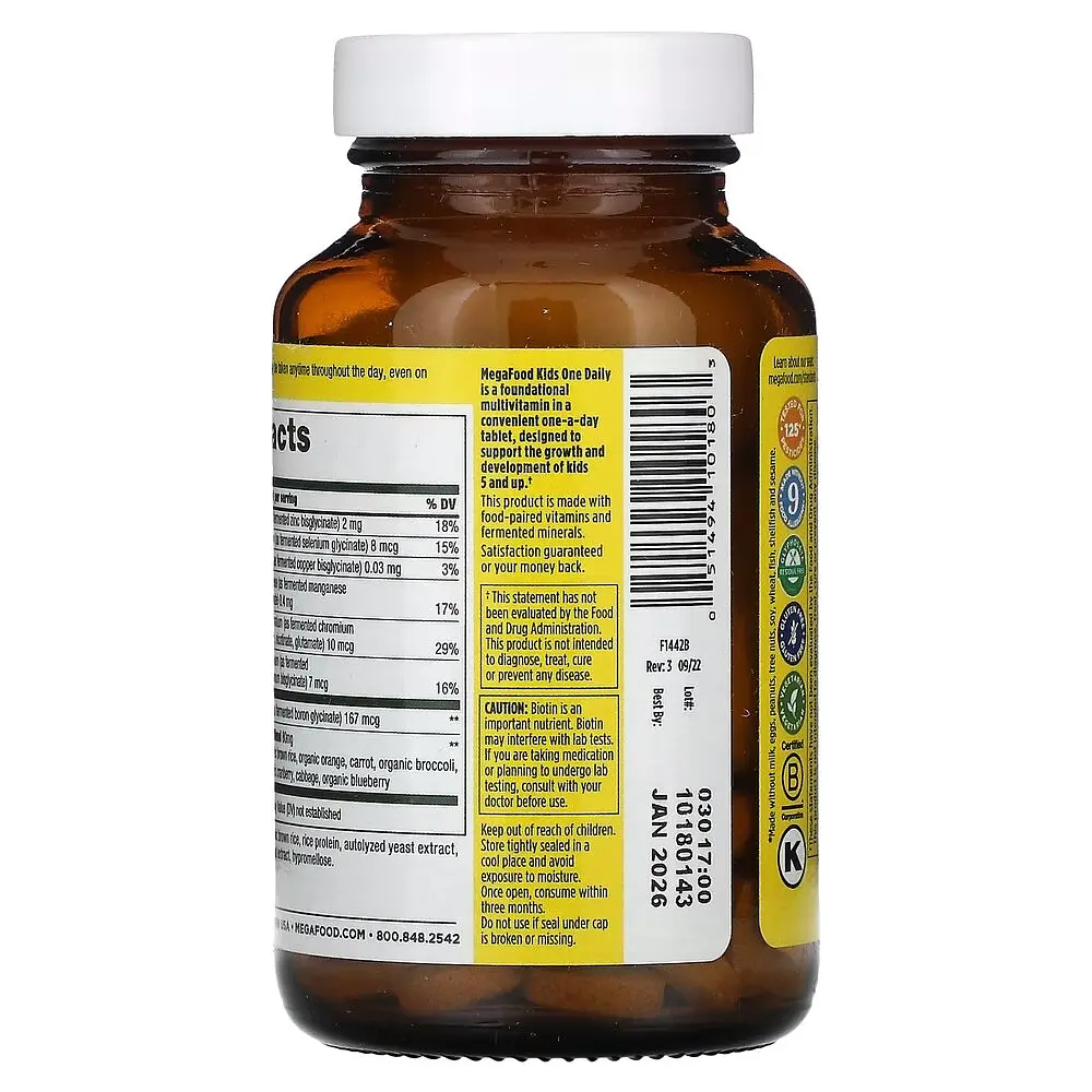 Вітаміни та мінерали MegaFood Kids One Daily Multivitamin 60 таблеток - фото 3
