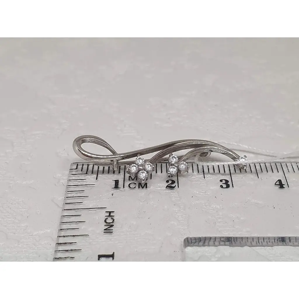 Срібна брошка Ірій з фіанітами. 9527 - фото 4