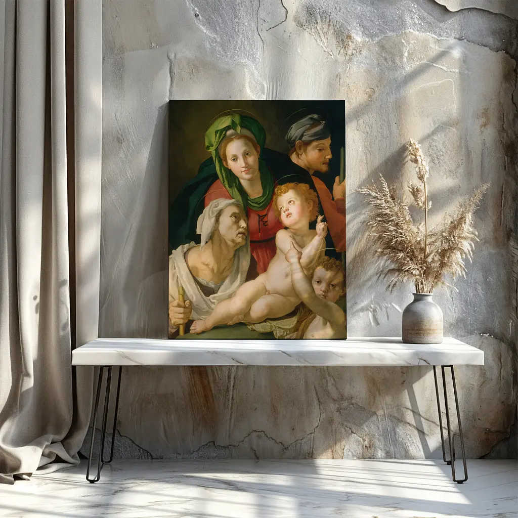 Інтер'єрна картина Свята Родина, Бронзіно, Bronzino, Holy Family, релігійний декор, 60×45 см (id6966) - фото 3