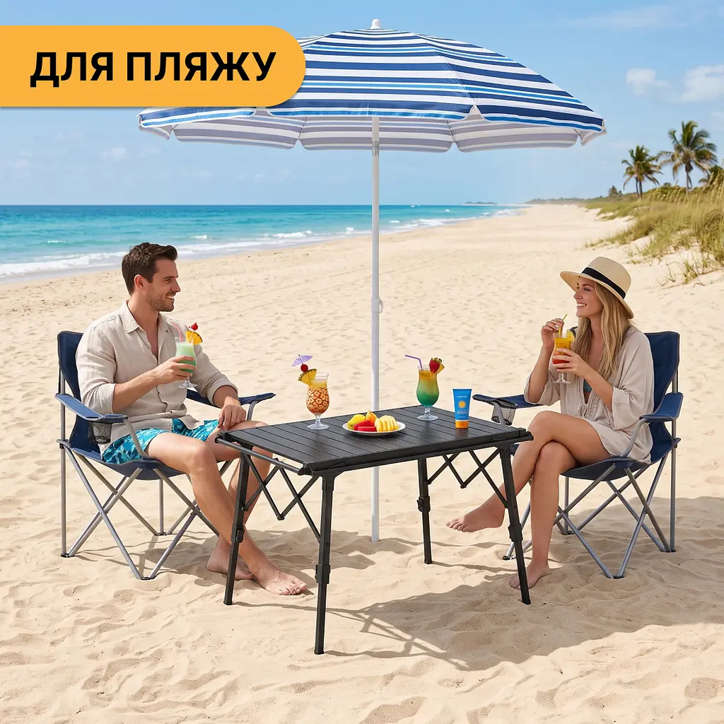 Розкладний туристичний стіл LEOBRO Pro Camp Black Alu (LB-1064) - фото 8