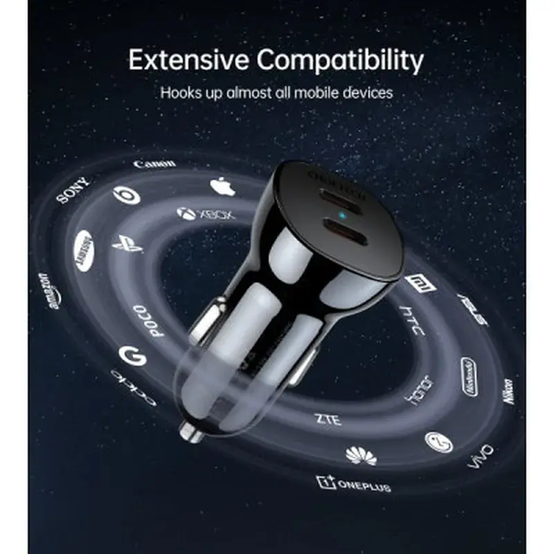 Зарядний пристрій Choetech car 2хUSB-C 40W PD black (TC0008-BK) - фото 5