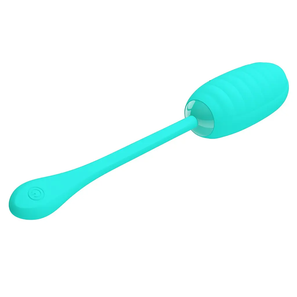 Віброяйце Pretty Love Kirk Super Soft Silicone 19.7 см бірюзовий - фото 5