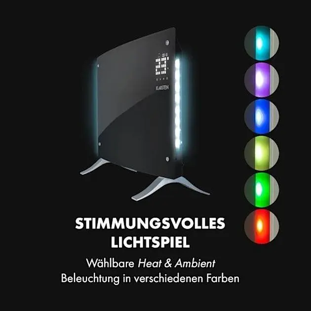 Конвекторный обогреватель Klarstein Bornholm Curved Ambient 2000 Вт (10033060) - фото 5