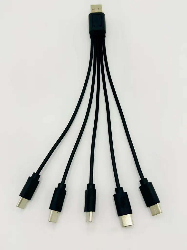Кабель спліттер для заряджання та живлення Digital USB-5 Type-C 2A 20 см Чорний (A5C-02mB) - фото 10