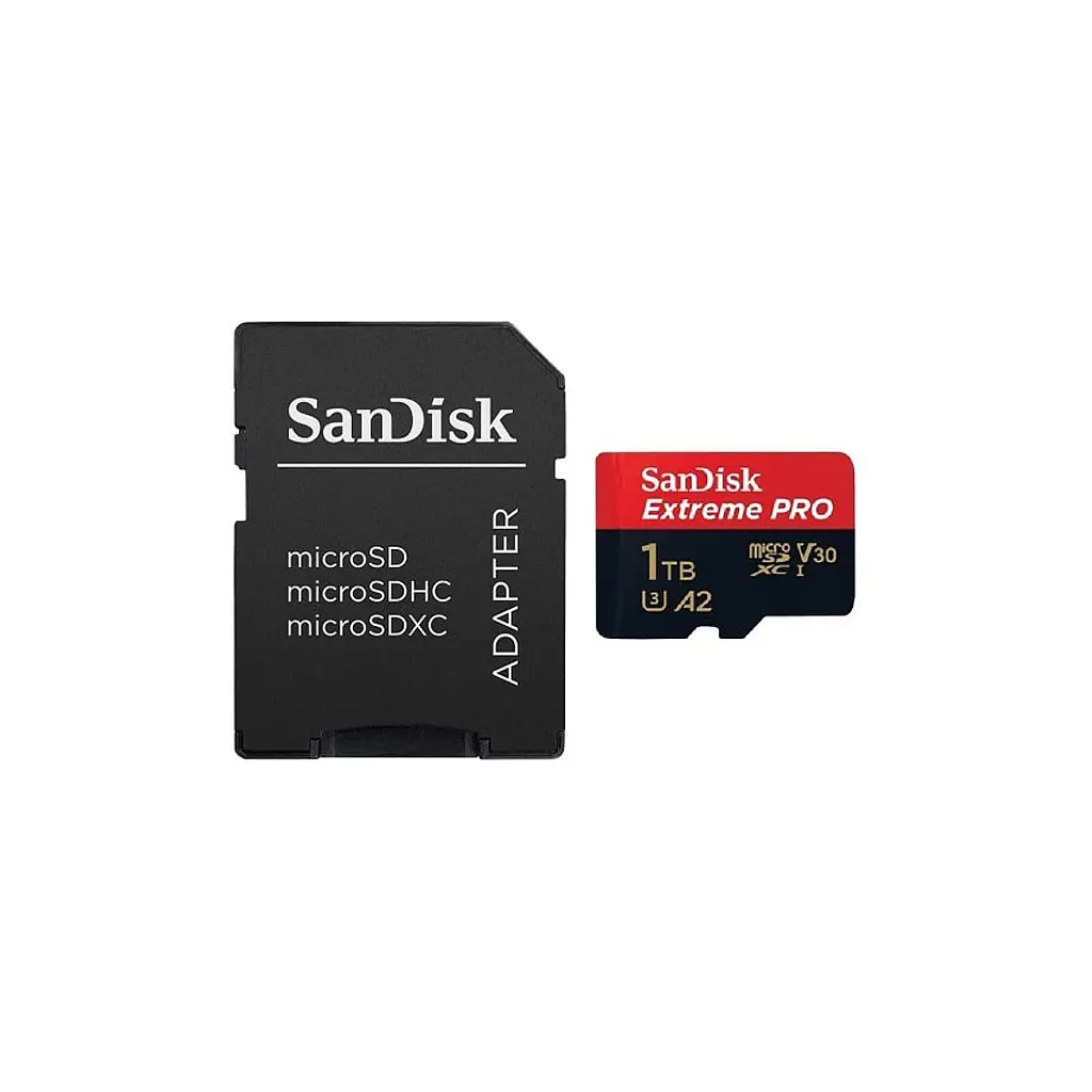 Карта пам'яті SanDisk 1 TB microSDXC UHS-I U3 Extreme Pro+SD Adapter (SDSQXCD-1T00-GN6MA) - фото 2