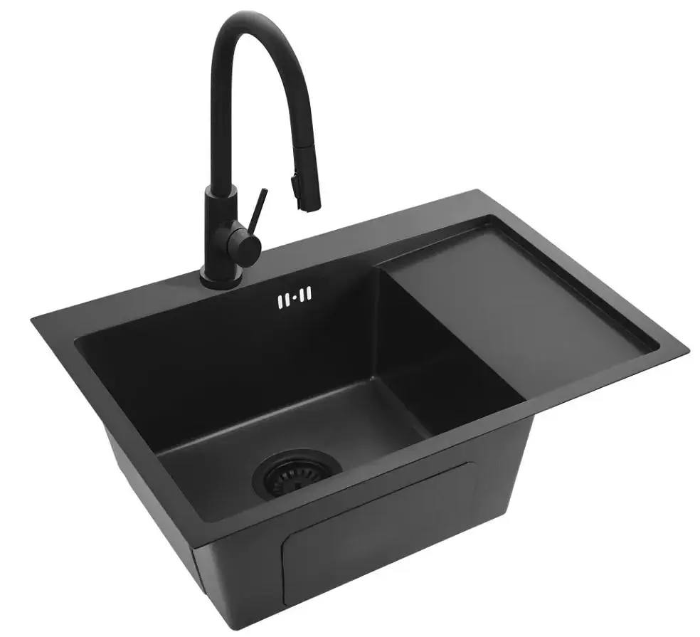 Кухонна мийка Rea Fin 620x480 мм black ZLE-06014 - фото 6