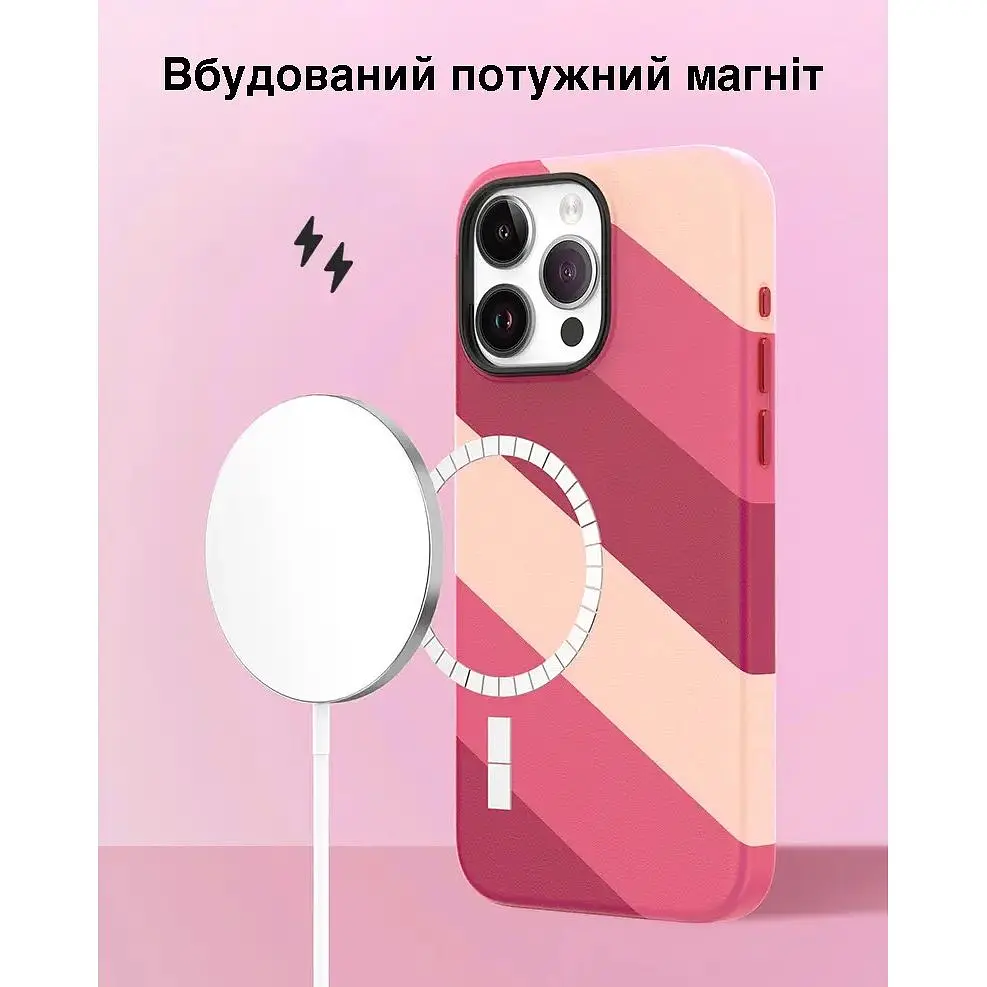Чохол Vokamo MagSafe для iPhone 15 Pro з магнітом Pink - фото 4