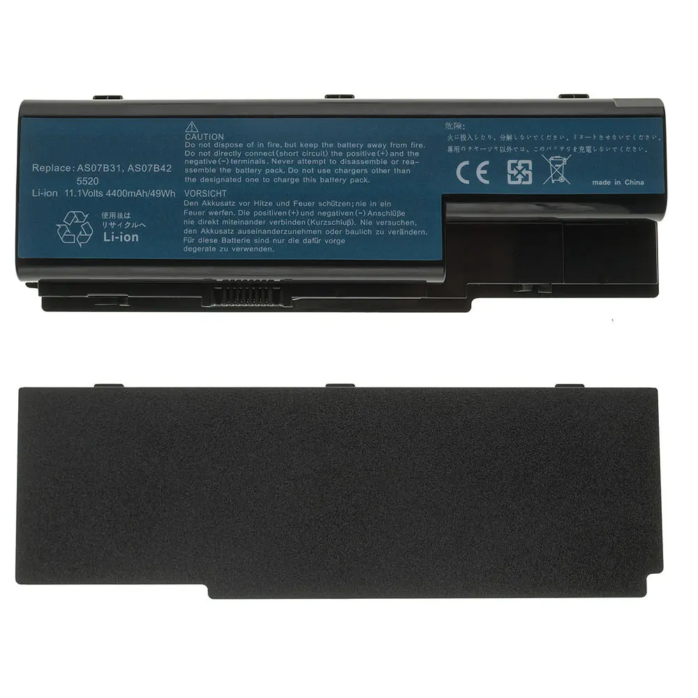 Батарея для ноутбука Acer AS07B31 (Aspire: 5230 5720 5920 7520 TravelMate: 7230 7530 7730) 11.1V 4400mAh Чорний - фото 2