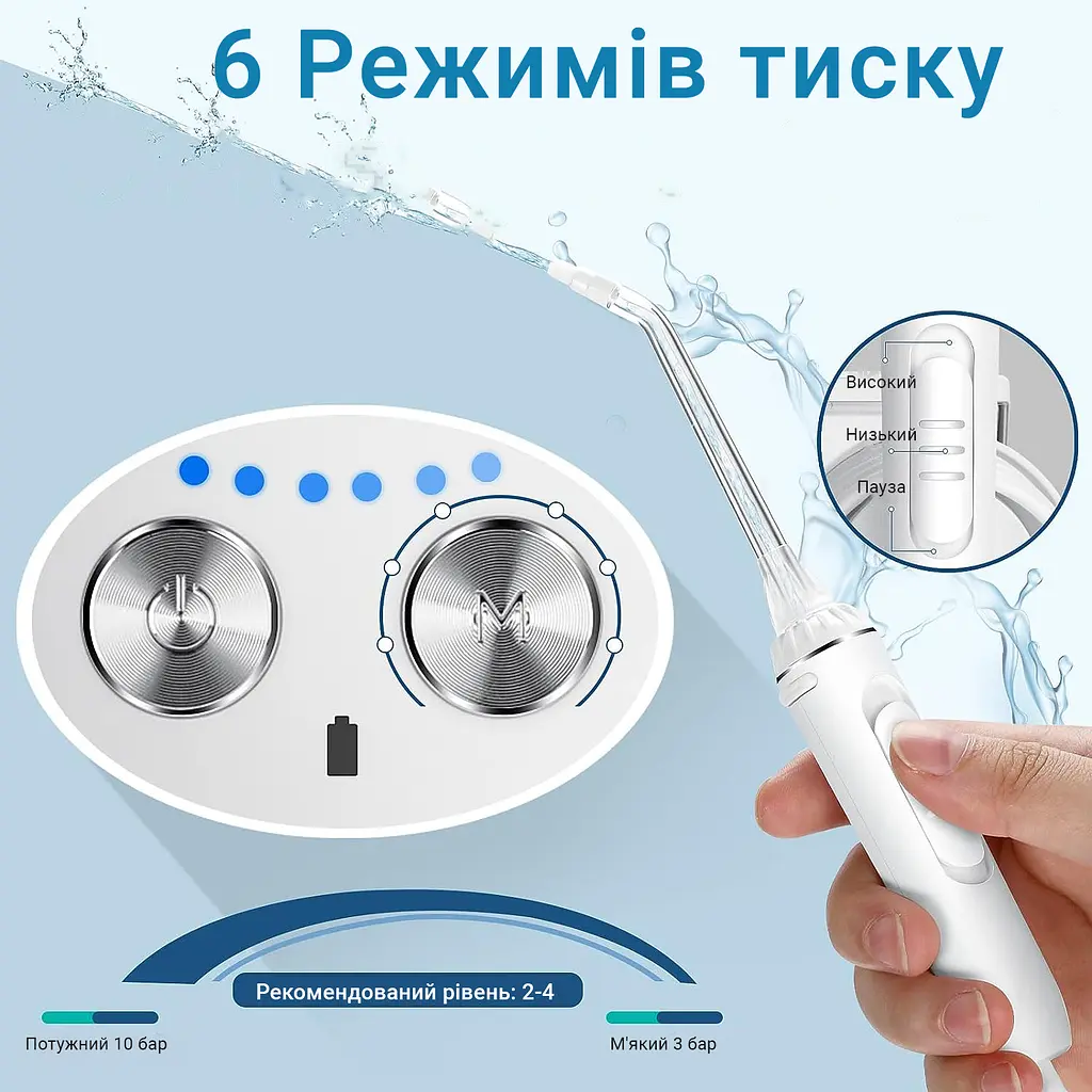 Іригатор H2ofloss HF-3pro White - фото 6