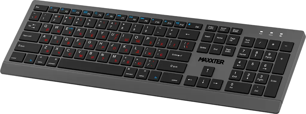 Клавіатура бездротова Maxxter KBW-01G-UA Gray-Black - фото 3