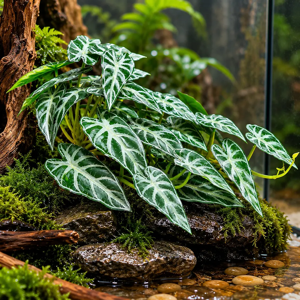 Штучна рослина Hobby Calathea 2 40x20 см (37715) для тераріуму, акватераріуму та палюдаріуму - фото 4