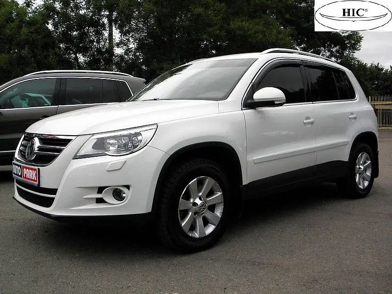Дефлектори вікон вітровики для Volkswagen Tiguan 2007-2016 Хром молдинг - фото 2
