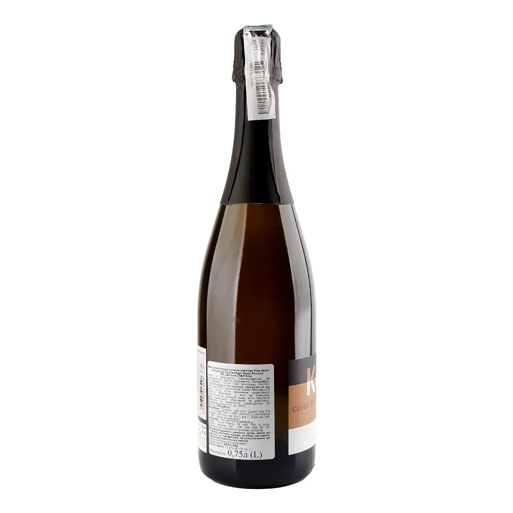 Игристое вино L&R Kox Cremant de Luxembourg Cuvee Riesling Brut белое брют 0.75 л - фото 2