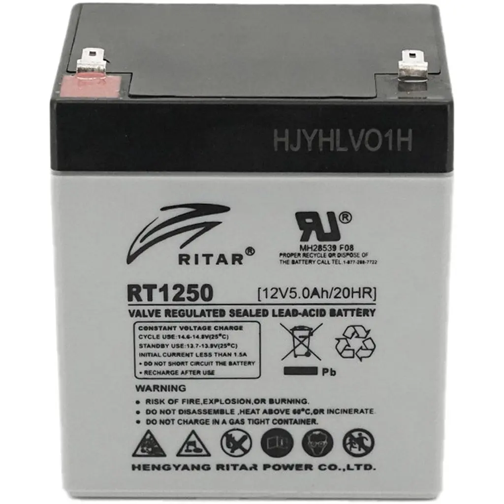 Акумулятор Ritar AGM 12V (12V/5Ah/60Wh) (RT1250) [125664] - фото 2