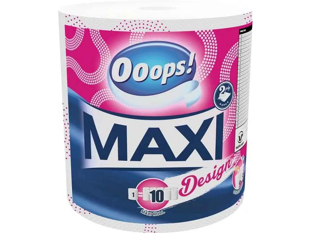 Рушники паперові OOOPS! 1рул Maxi Design 500відр