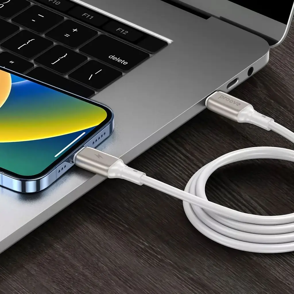 Кабель Proove Flex Metal USB-C to USB-C 60W 1m White (CCFM60002202) [130347] - фото 3