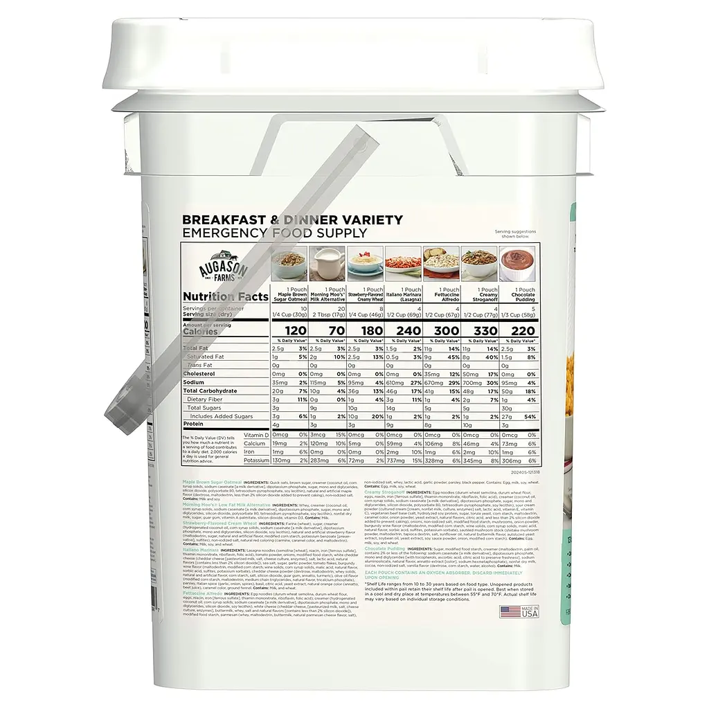 Сублімовані сніданки та вечері 106 порцій з великим терміном придатності 30 років Augason farms (101082) - фото 2