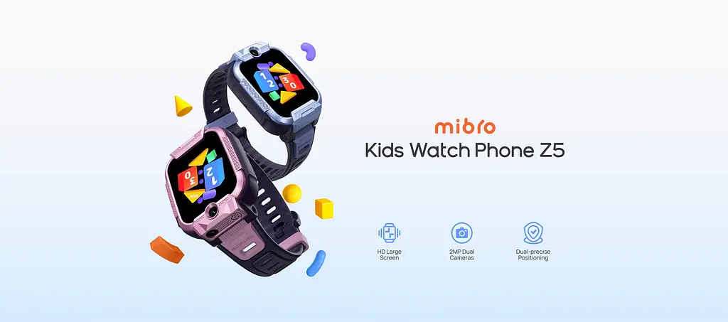 Дитячий годинник-телефон Mibro Z5, 1.69", 240x280, GPS, 2MP dual, 900мА·рік, 2АТM, розовий - фото 2
