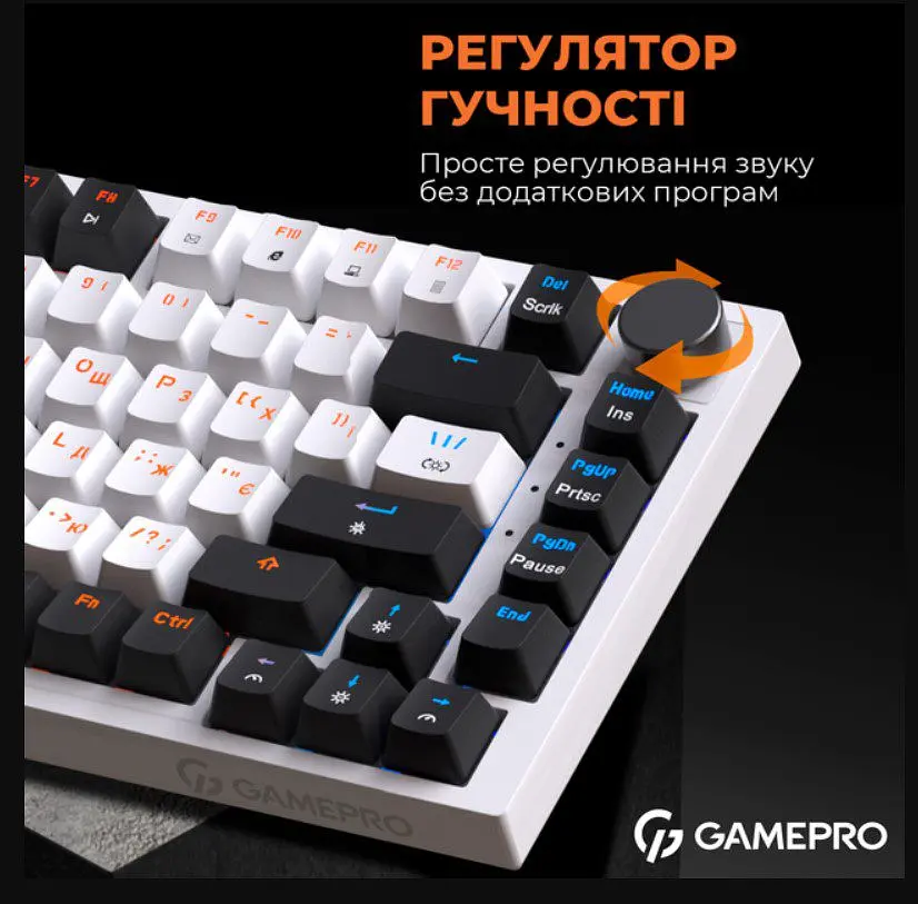 Клавиатура игровая механическая GamePro MK-160 Red Swich Hot-Swap RGB White-Black - фото 16