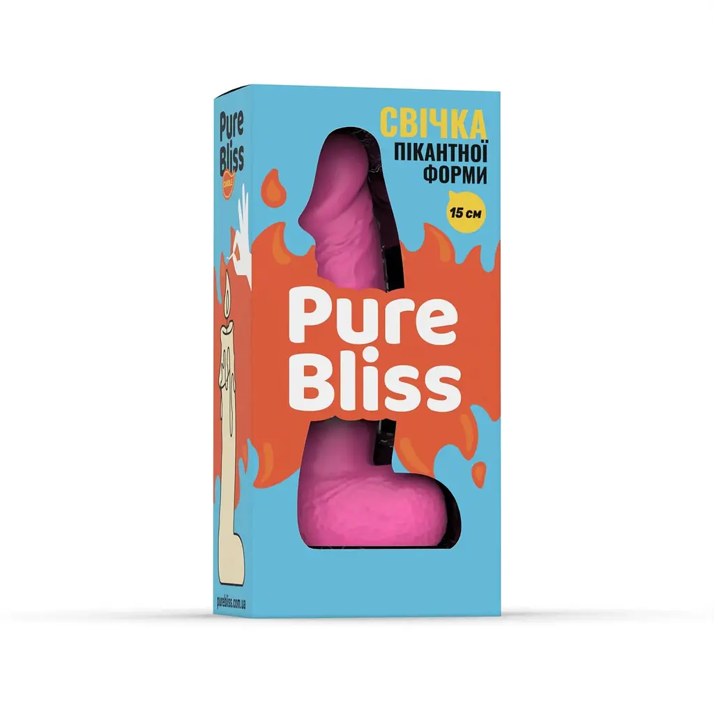 Свеча в виде члена Pure Bliss Mini Pink 15 см - фото 6