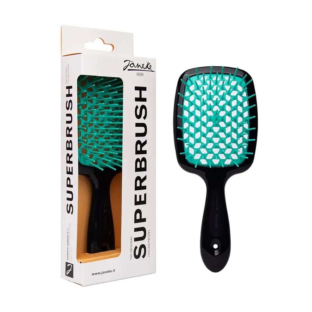 Гребінець SUPER BRUSH Чорна з бірюзовим Janeke - фото 2