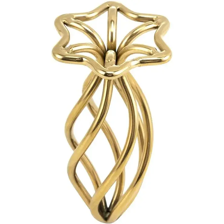 Анальна пробка Lockink Sevanda Hollow Spiral Golden Metal M - фото 9