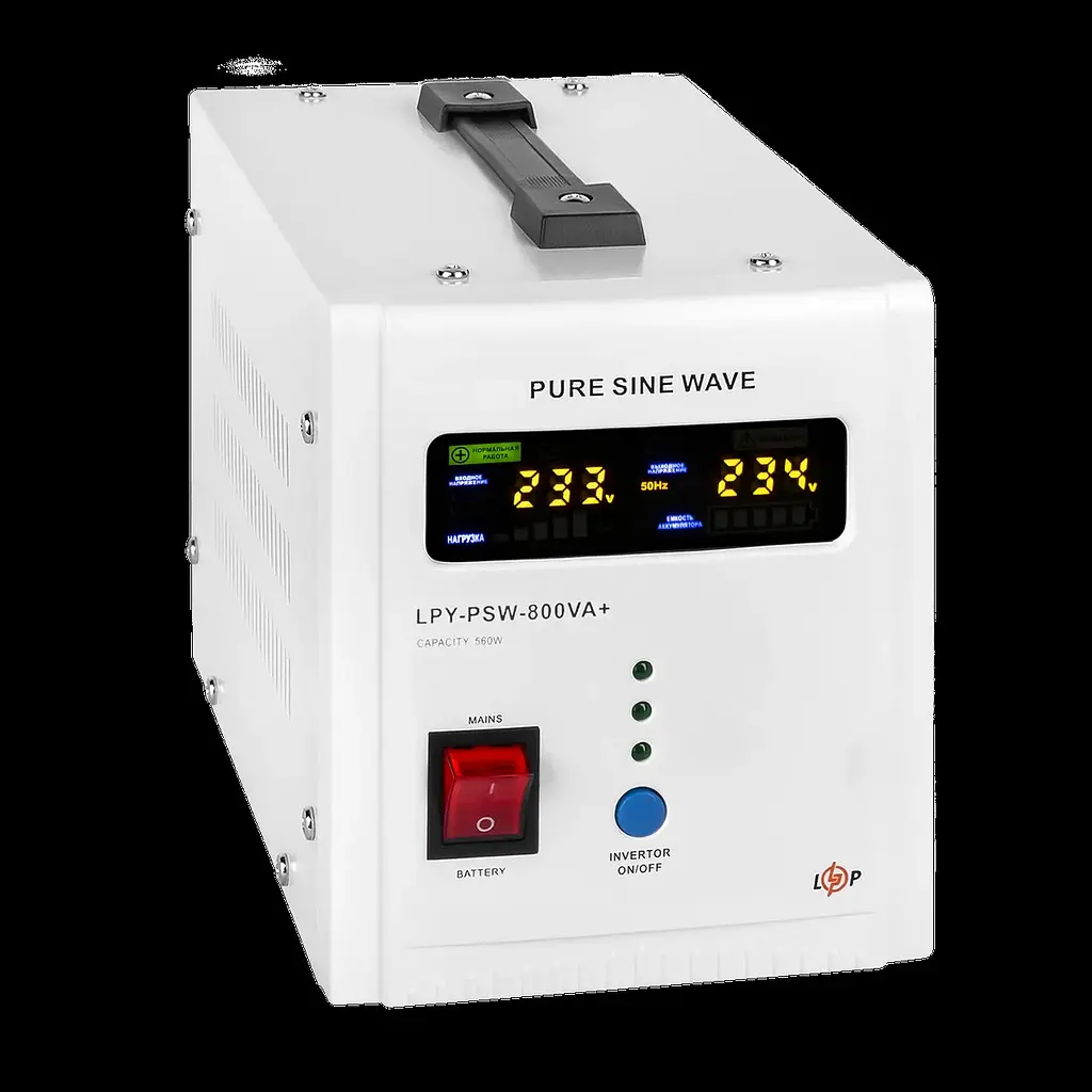 ДБЖ з правильною синусоїдою LogicPower 12V LPY-PSW-800VA + 560 Вт 5A/15A - фото 3
