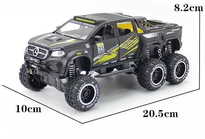Колекційна металева модель пікапа АвтоЕксперт Mercedes-Benz X-Class EXY 6x6 з інерцією, світлом та звуком 1:32 - фото 9