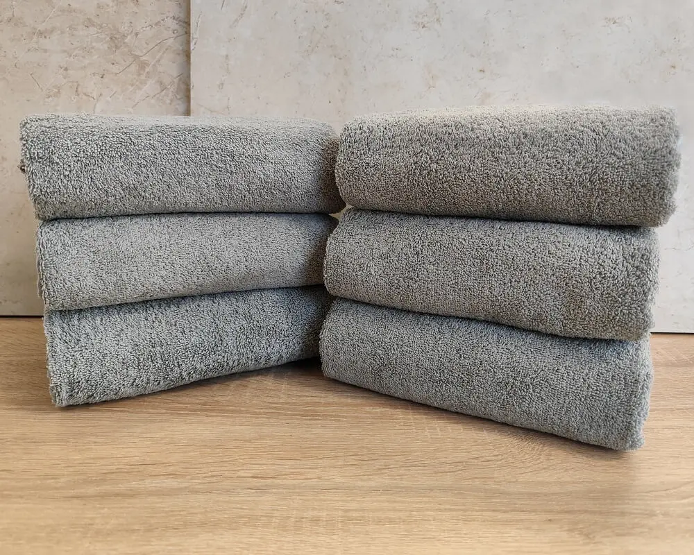Набір турецьких махрових однотонних рушників Zeron 6 штук 50х90 Light Gray щільність 500 г/м2 - фото 4