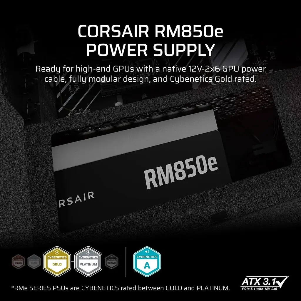 Блок питания Corsair RM850e 850W 80+ Gold (CP-9020296-EU) - фото 10