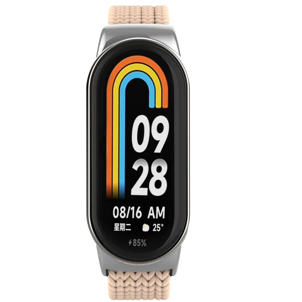 Ремінець для Xiaomi Smart Band 10/9/8, Braided Solo Loop, пудровий, нейлоновий плетений браслет, еластичний змінний ремінець для фітнес-трекера з надійним кріпленням, ArmorStandart (ARM86883) - фото 3