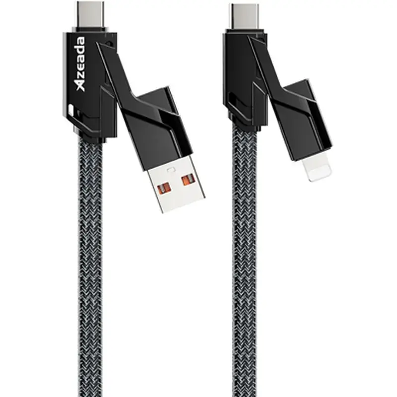 Дата кабель USB-C to USB-C + Lightning + USB-A 1.5m Black Proda (PD-B96th-BK) - фото 3