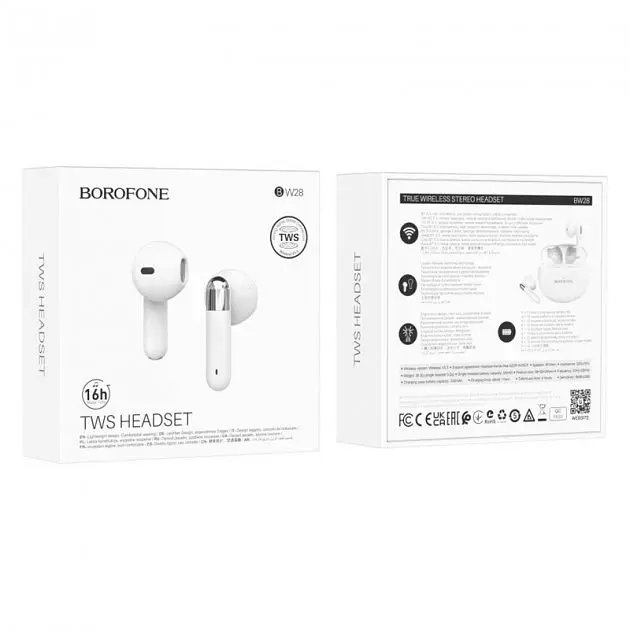 Блютуз Стерео Гарнитура Borofone BW28 Белый - фото 3