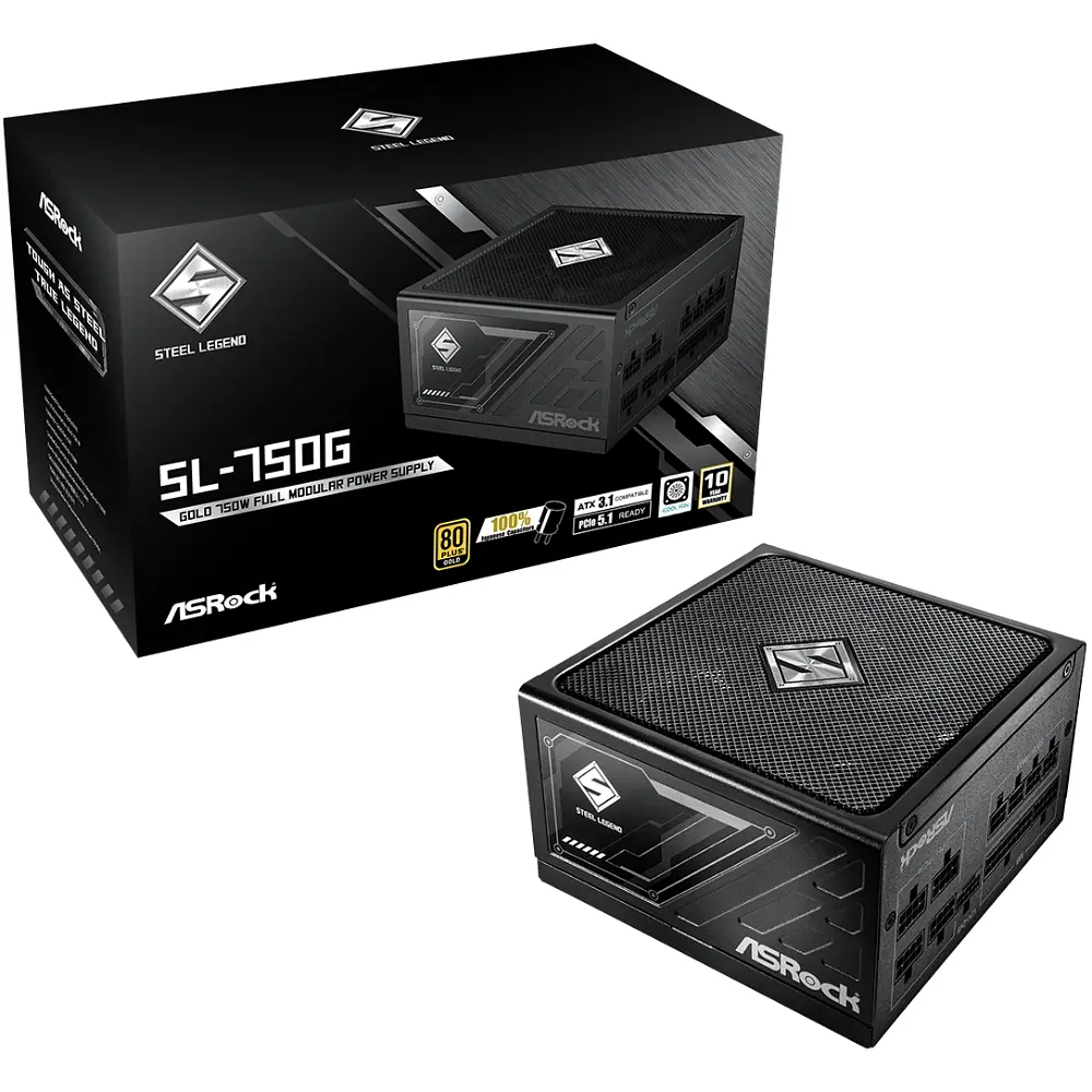 Блок живлення ASRock 750W SteelLegend SL-750G ATX 3.1 135mm, 80+ Gold, Fully Modular, Retail - фото 5